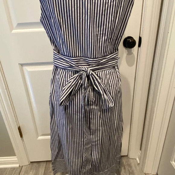 Michael Kors Cotton Striped Faux-Wrap Dress 16319 - Picture 9 of 14